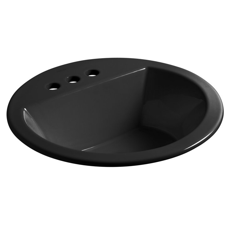 Bryant Round Drop-In Bathroom Sink with 4" Centerset Faucet Holes