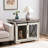 White Dog Kennel With Metal Latch And Adjustable Partition, Look Crate Sliding Door Removable Partition For Comfort,