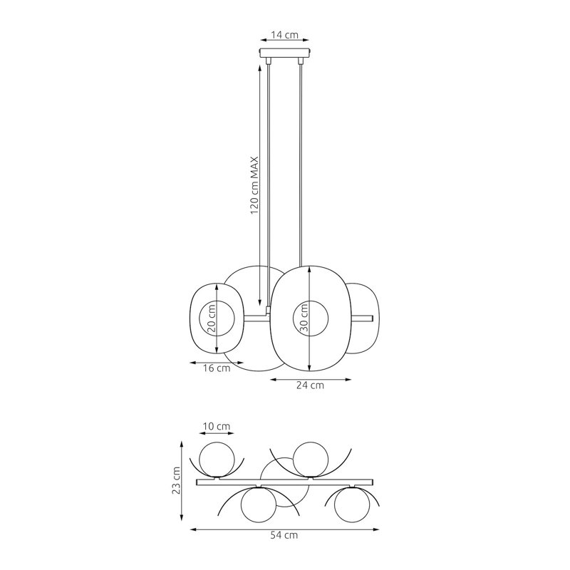 - Light Matt Pendant, Mokka, 4 Lights