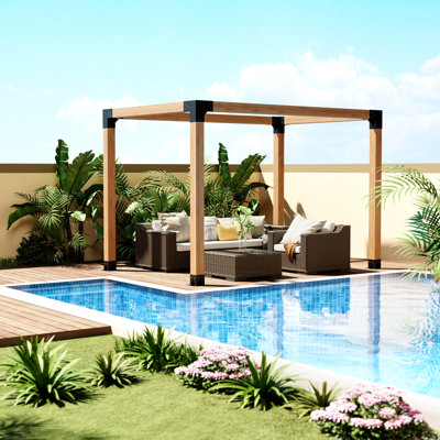 Ensemble de pergola autoportant, supports de coin pour bois d'œuvre standard 4 x 4 (réel 3,6 po x 3,6 po), durable et moderne