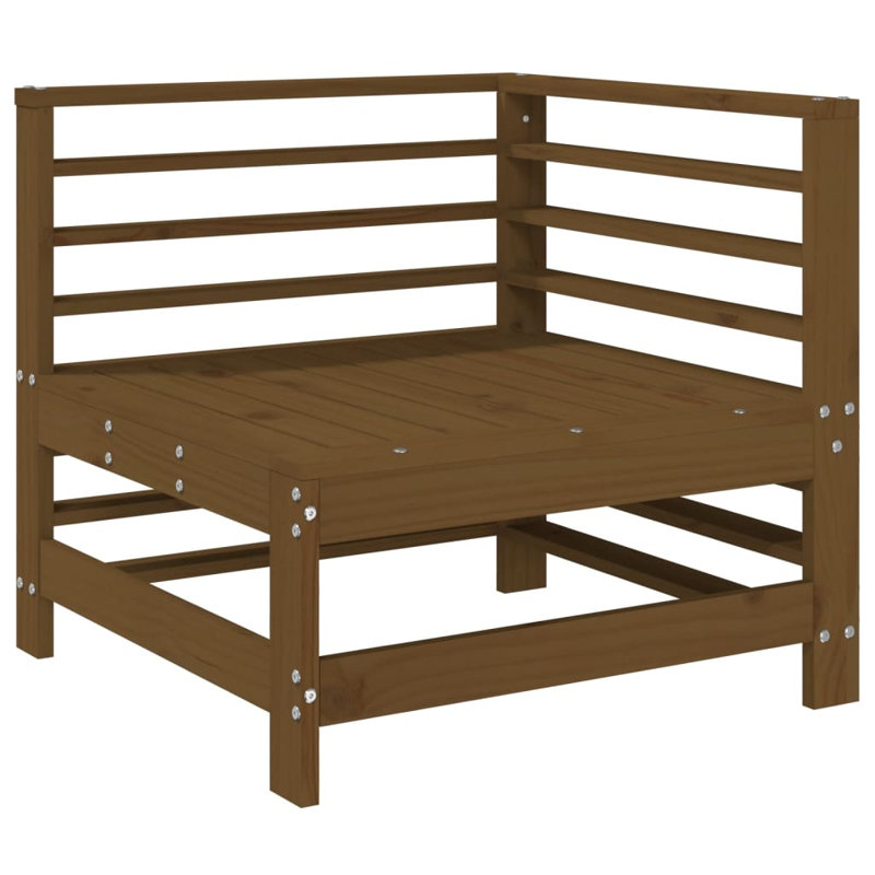 Brayden Studio Garden Corner Sofa Solid Wood Pine, Honey Brown