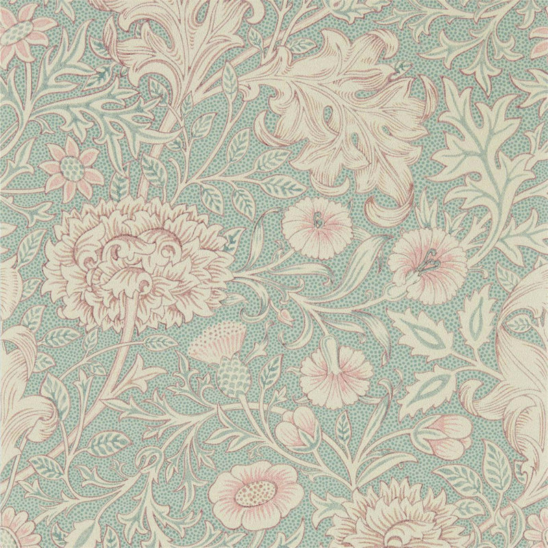 Double Bough Wallpaper, Teal Rose