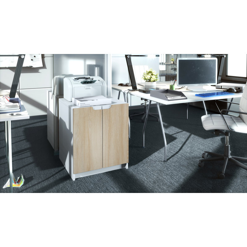 Logan 2 -Door 1 -Shelf, White/Oak