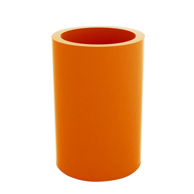 Cilindro Resin Pot Planter, White, 11" H x 5.5" W x 5.5" D