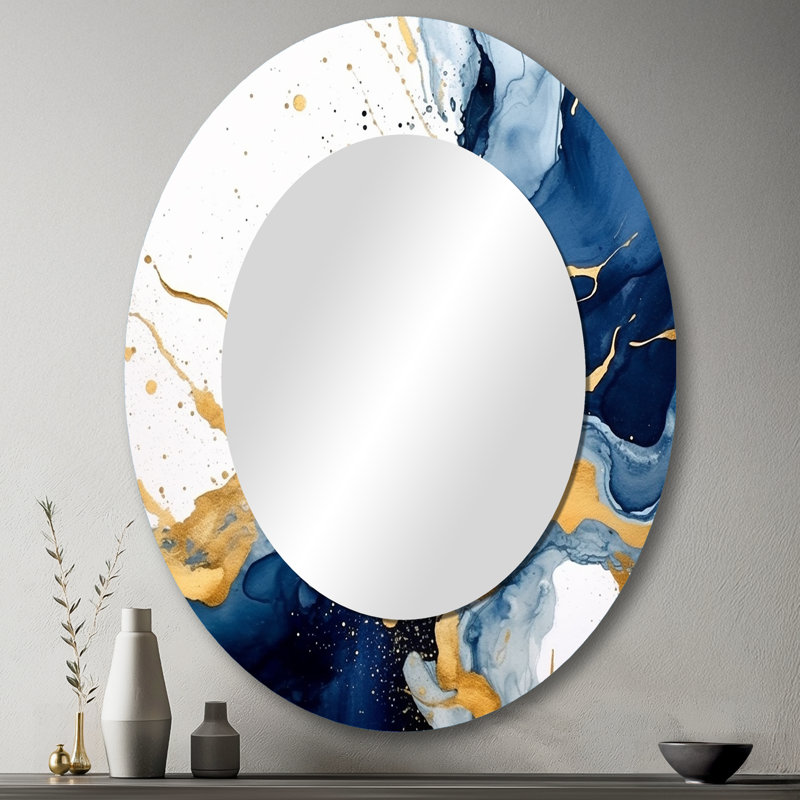 Montelimar - Miroir abstrait en métal, 43 po x 33 po
