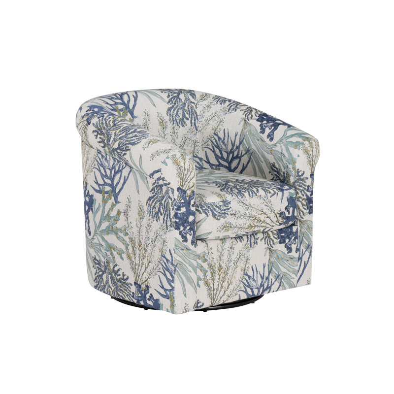 Fauteuil demi-tonneau pivotant Carmorn Ocean, Polyester bleu vert