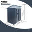 Abri de jardin extérieur 5 pi x 3 pi, toit en terrasse, rangement pour outils et équipement, gris-119290784-119290787
