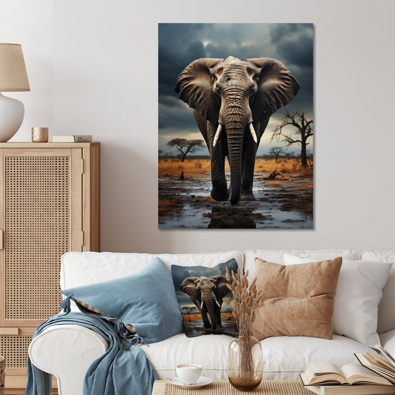 Éléphant contes d'Afar - animaux éléphant, art mural en métal, H 20 po x l 12 po x P 1 po