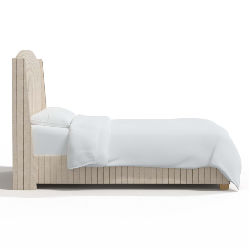 Lit tapissier standard Allis, Simple, Rayures gris anthracite Fritz