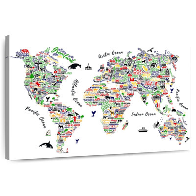 Aliaz Colorful Typography World Map