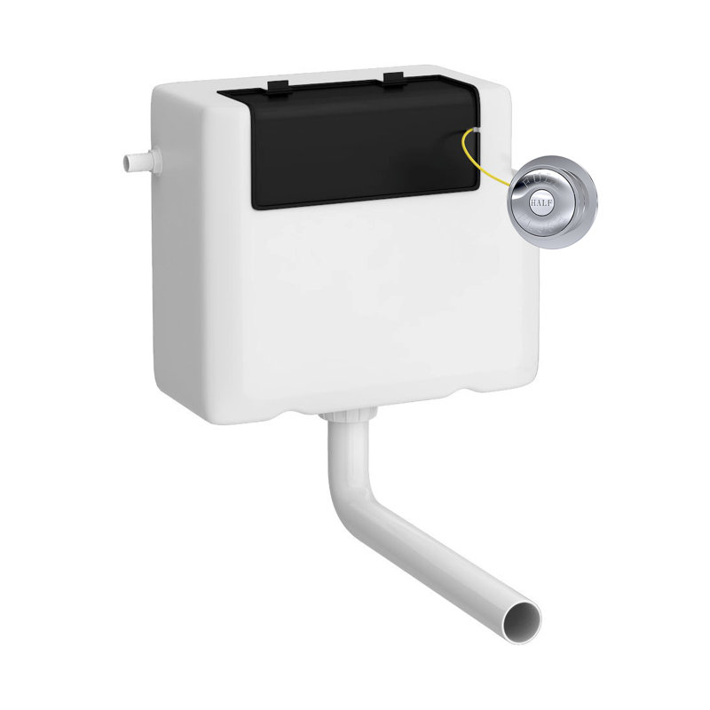 Universal Access Cistern & Chrome Traditional Flush Plate, Black