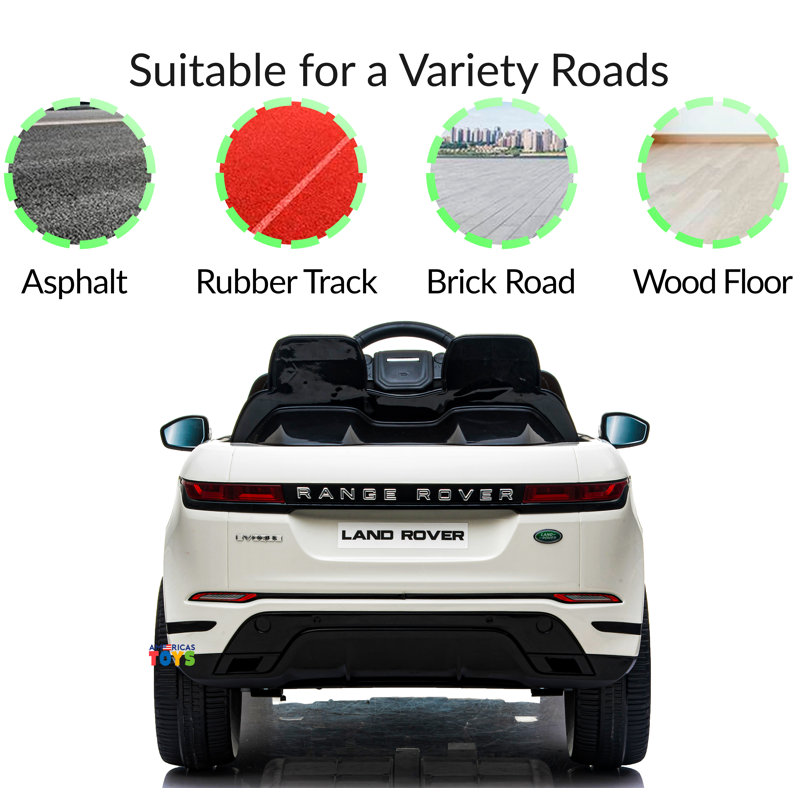 White 12-Volt Ride-On Car with Leather Seat and MP4 Screen