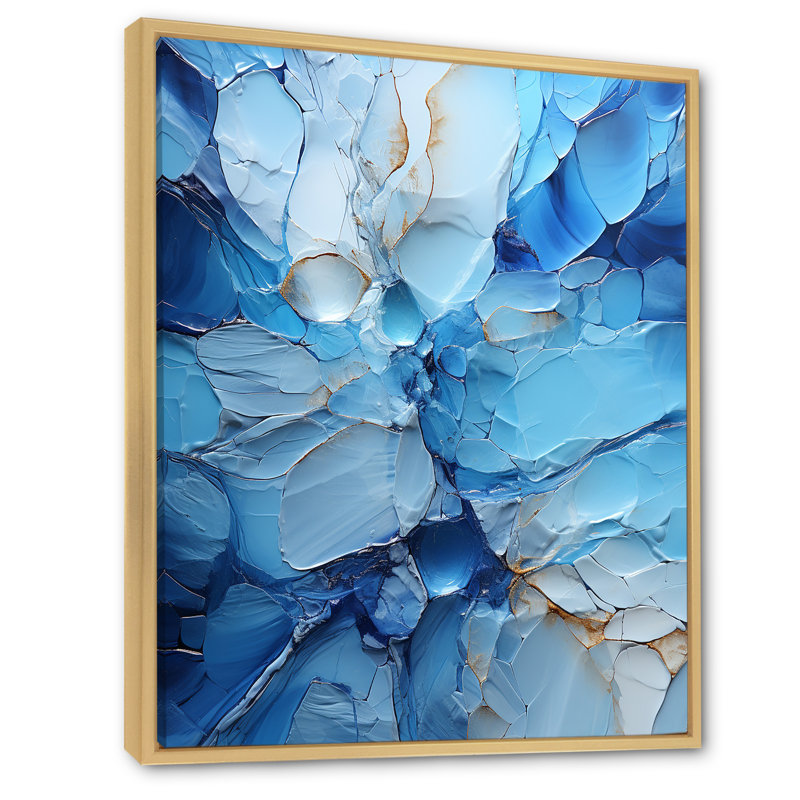 Minimalisme Groenland Geode Explosion sur toile, H 32 po x l 16 po x P 1 po, Cadre naturel flottant