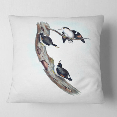Illustration d'un oiseau australien I Housse de coussin carré et insert
