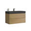 Meuble-lavabo élégant avec tiroirs doubles et conception sans poignée, offrant beaucoup de rangement et un look moderne.-2114114832-2114114833