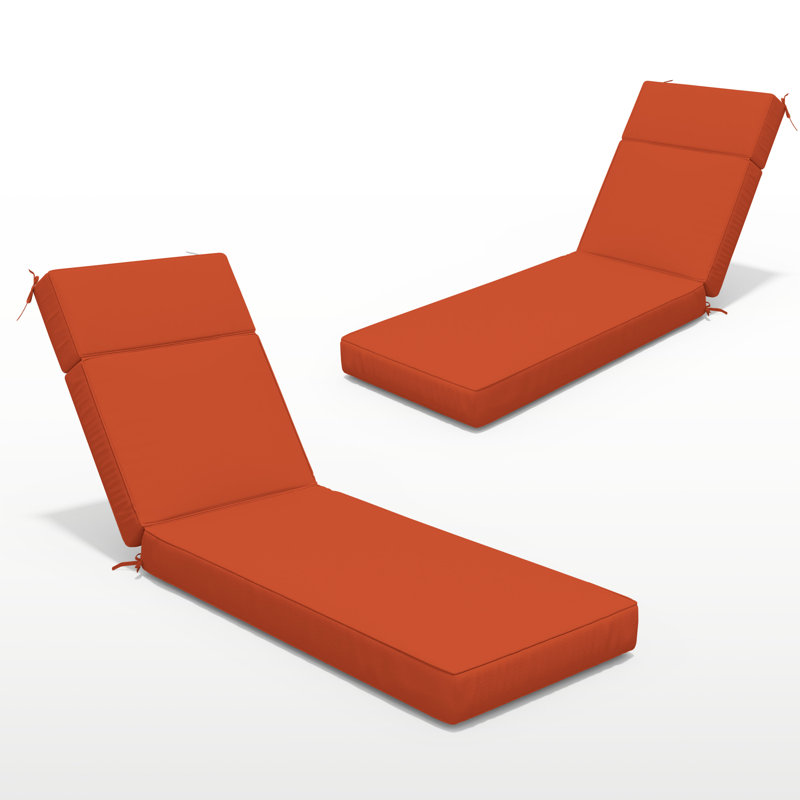 Outdoor 4'' Chaise Lounge Cushions Lounge Chair Cushions 21" W X 72" L, Orange