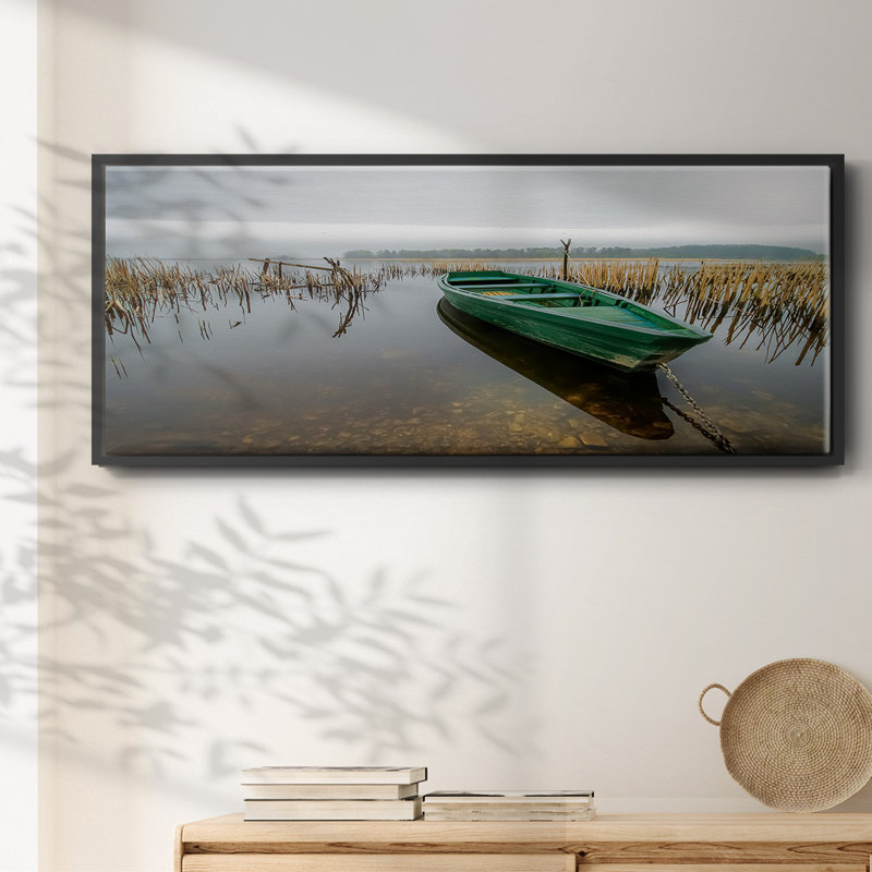 «Green One», peinture sur toile encadrée, H 24 po x l 60 po, Noir