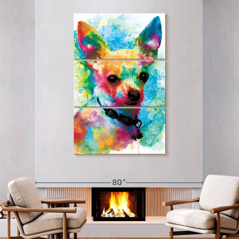 Peinture de chihuahua Brampt, H 50 po x l 32 po