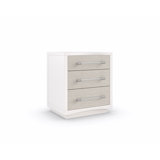 Clear 3 - Drawer Solid Wood Nightstand