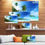 «Sunset Beach with Palm Landscape» par Designart - reproduction de photo sur toile-25539481