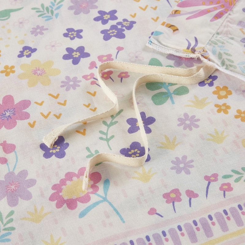 Housse de couette réversible pour lit simple en coton avec motifs floraux joyeux et jungle