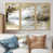 Toile avec cadre flottant or