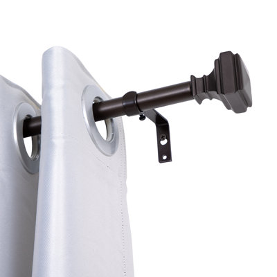 0.63" W Adjustable Metal Single Curtain Rod