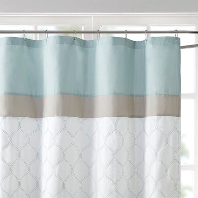 Printed And Embroidered Shower Curtain