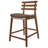 Hartz Solid Wood Counter Stools – Set of 2 Upholstered Fabric Seat & Open Back, Mid‑Century Modern-1692401145