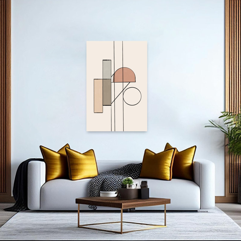 Soft Geometric Composition Abstract Contemporary Elegant Wall Art Print, 152.4cm H x 101.6cm W
