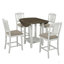 Table de salle à manger pliable à rallonge avec espace de rangement, table de salle à manger pour 4 personnes avec 4 chaises, convenant aux petits restaurants et aux salons, peu encombrante, en bois massif