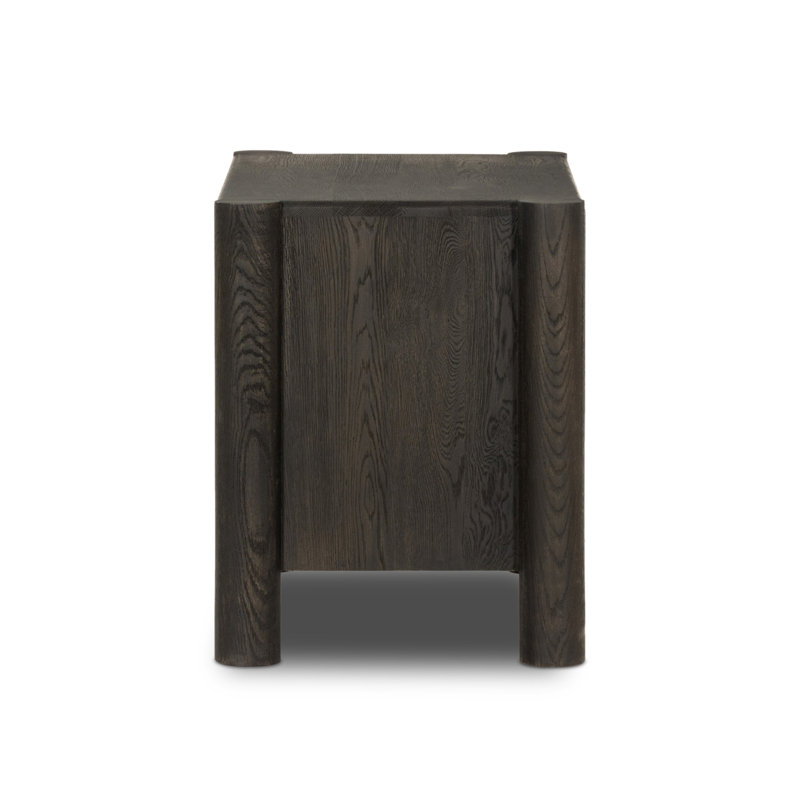Ezri Nightstand-Cocoa Oak, Black