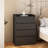Black Living Room Sideboard Storage - 4 Drawer Cabinet, 25.27*15.73*38.56 Inches