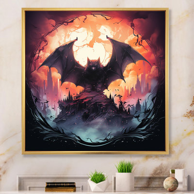 «Mystic Bat Nightfall II - Animal Bat», art mural