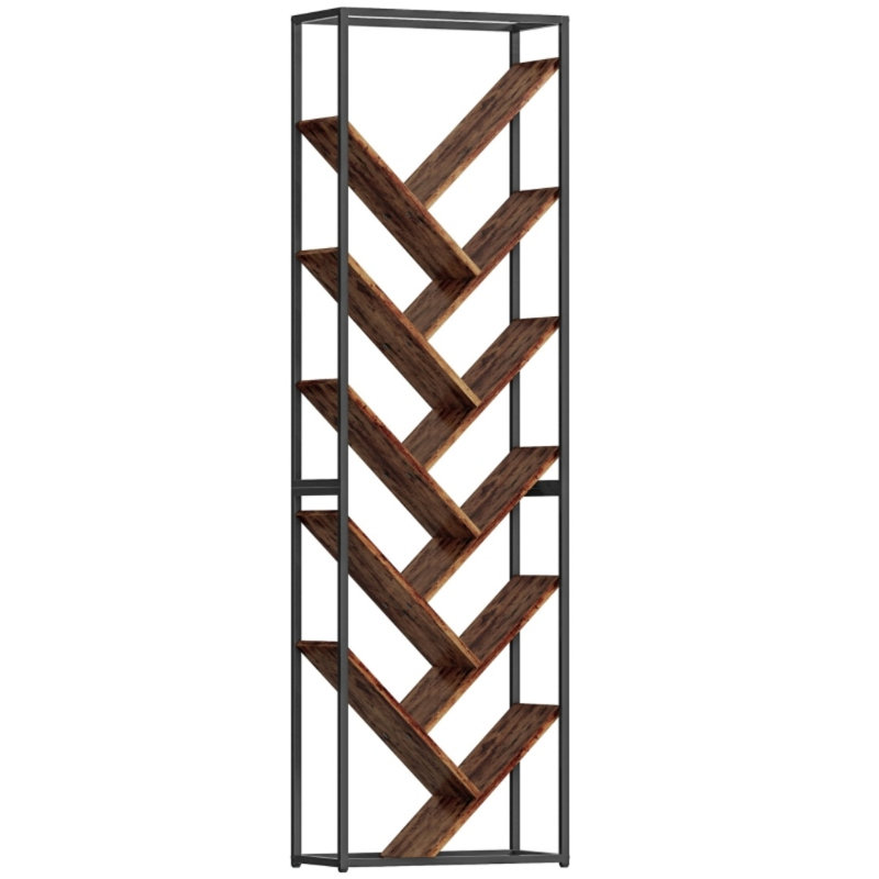 Standard Bookcase, Industrial-Style Bookshelf, Rustic Brown