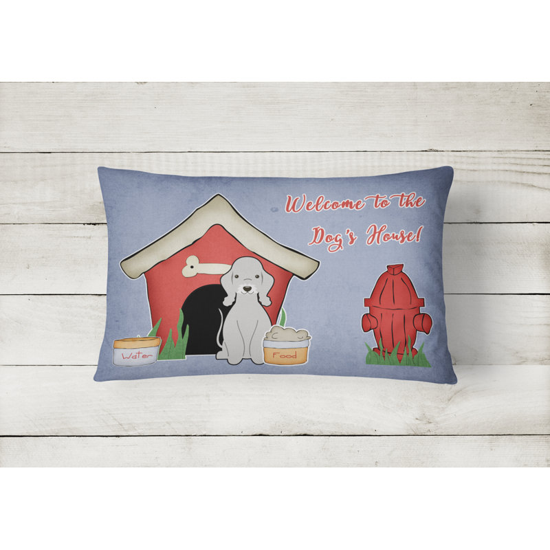 Coussin lombaire intérieur/extérieur fait main dog house, Bleu