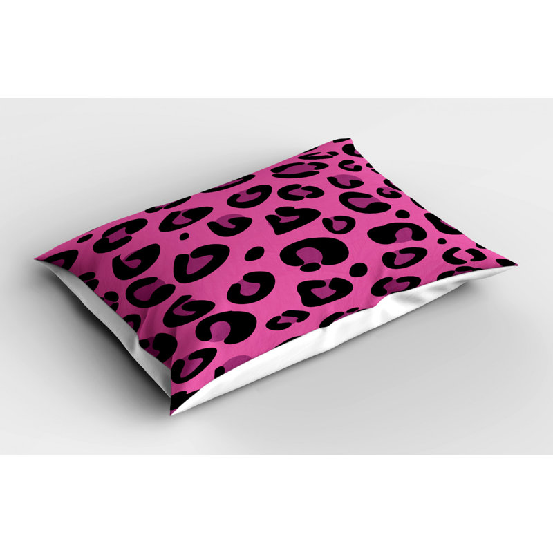 Hot Pink Leopard Print Polyester Standard Pillow Sham