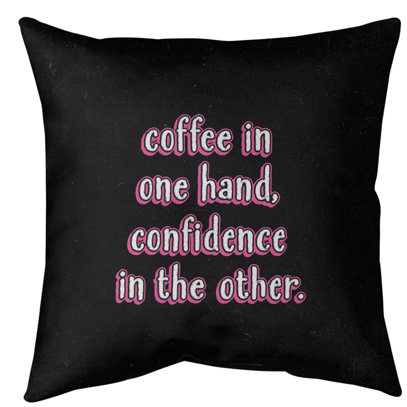  Coussin de plancher Coffee & Confidence, Rose, H 36 po x l 36 po