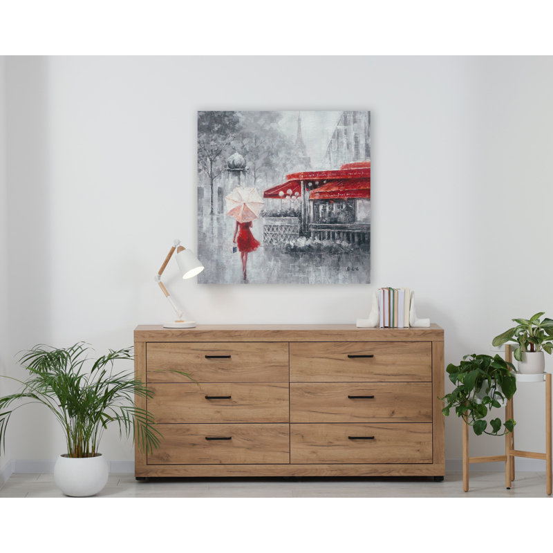 Maylene, Paris romantique, peinture sur toile, H 40 po x l 40 po x P 1,5 po