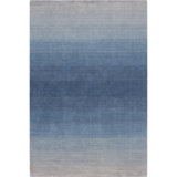 Gradations Ombre Handwoven Wool Blue Area Rug