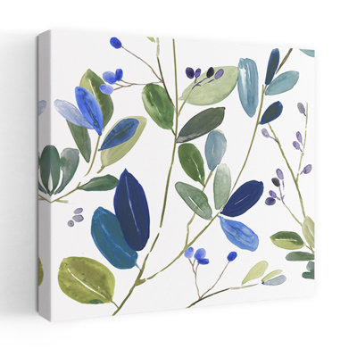 Blue Accents II Abstract Delicate Organic Nature Landscape Art