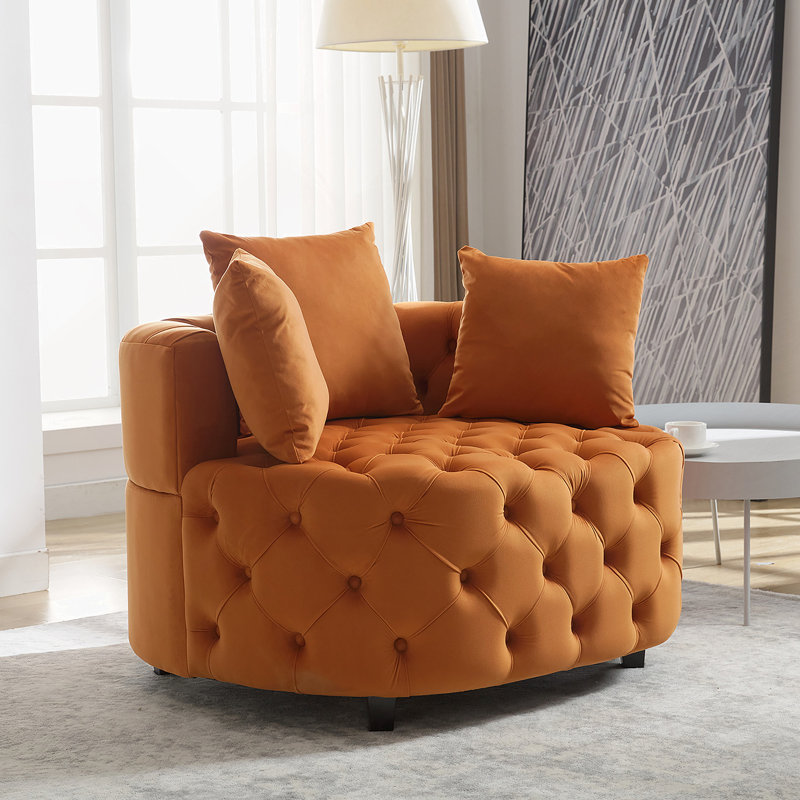 Canapé confortable en velours moelleux pour une vie relaxante et élégante, Orange