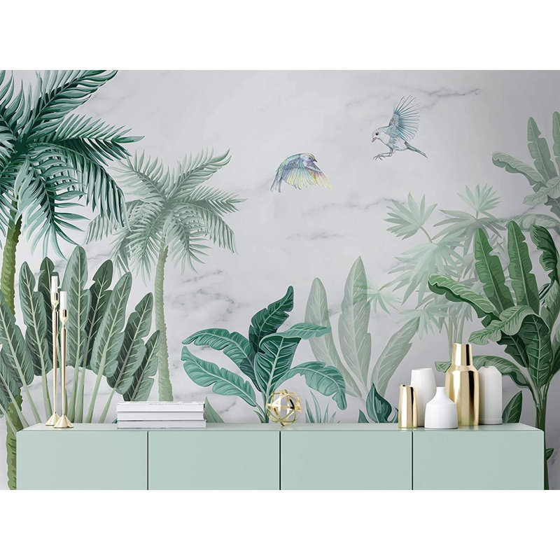 Papier peint amovible forêt exotique, L 75 po x l 112 po