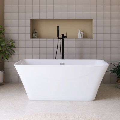 59" Acrylic Freestanding Soaking Bathtub
