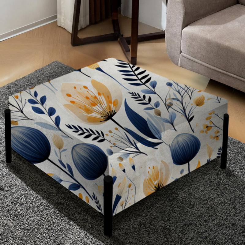 Artistique Essence Floral VI - Grand repose-pieds carré floral