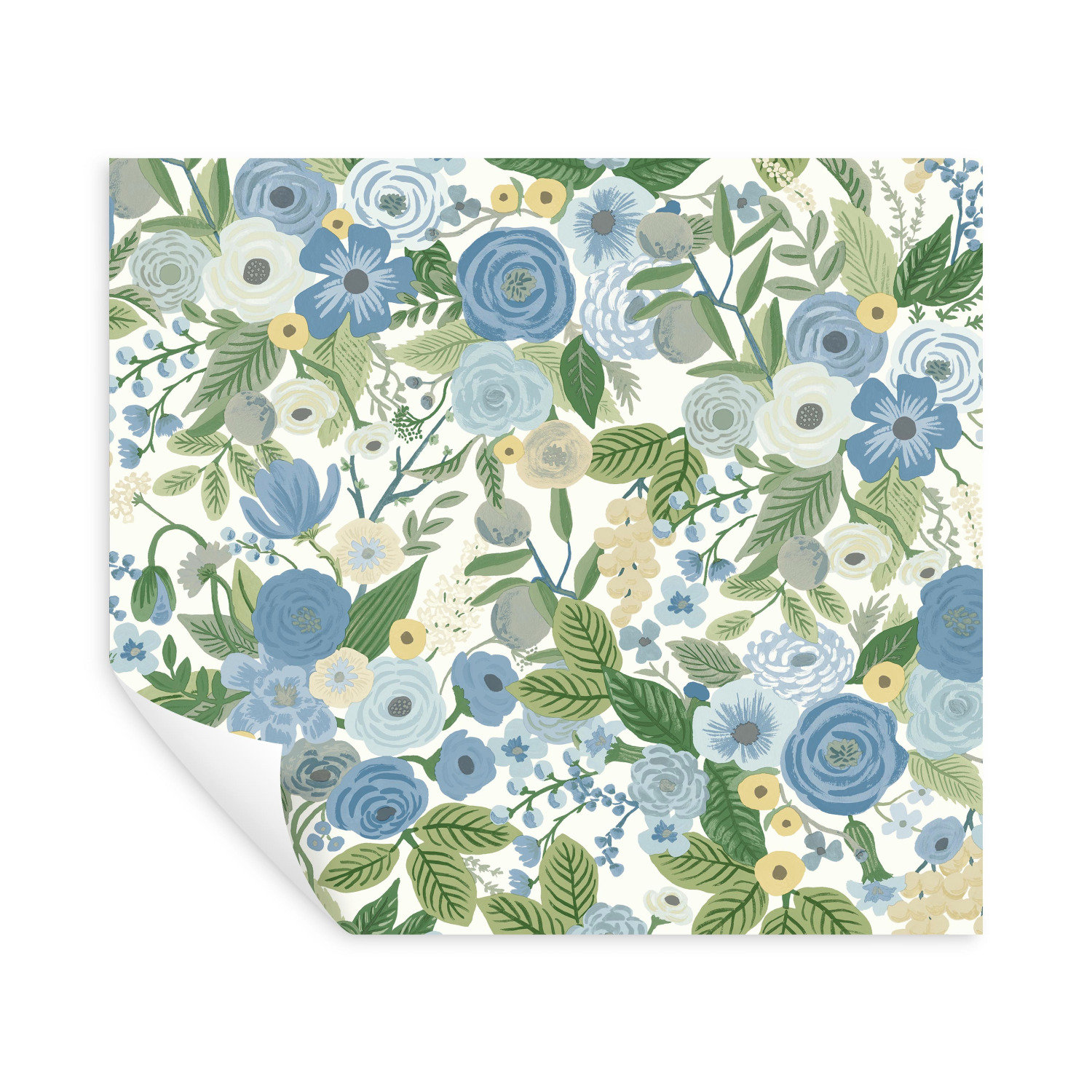 Garden Party Self-Adhesive Wallpaper, Blue/Green
