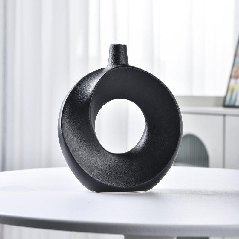Vase de table en céramique Cassilis, Noir