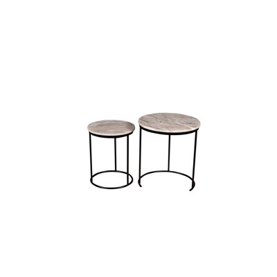 Nesting Tables | Marble Top Nesting Coffee Table with Metal Frame by Mercer41
