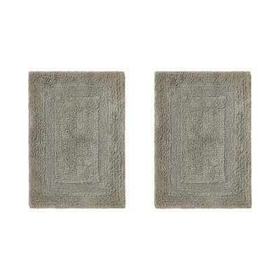 Lux Premium 100% Cotton 2370 GSM 2-Piece Bath Rug Set, Ultra Soft Super Absorbent Reversible Tufted Bathroom Mats, Machine Washable, OEKO-TEX® Certified Bath Rugs for Bathroom, Shower & Tub, Beige