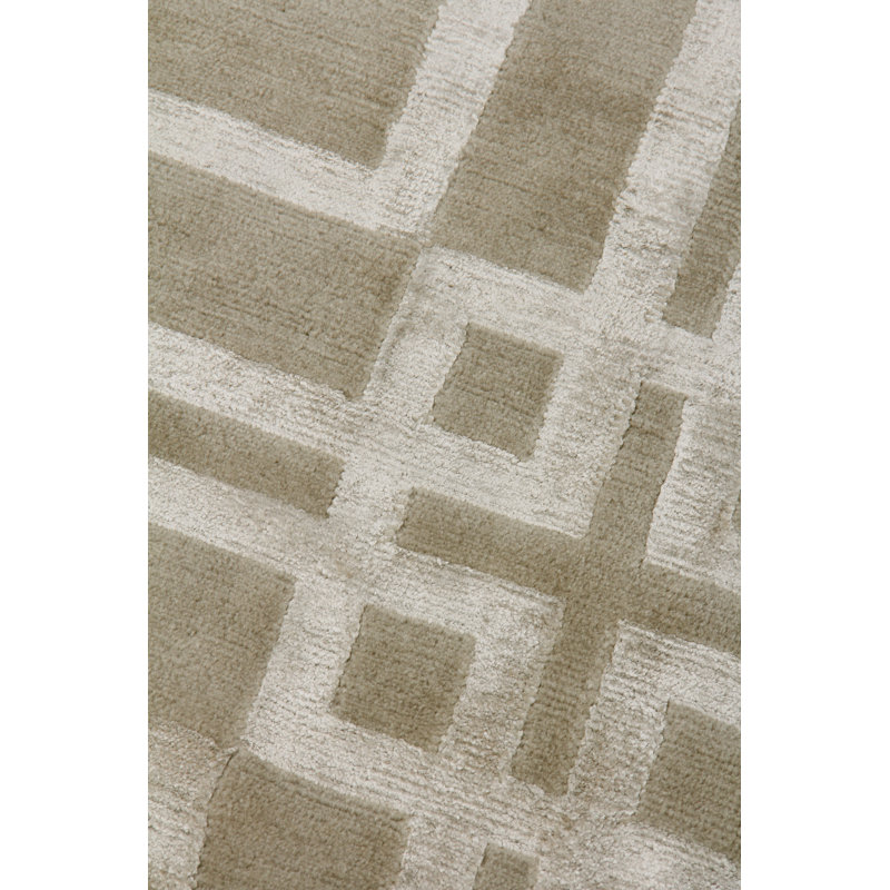 Super Tibetan Hand Knotted Geometric Area Rug, Rectangle 9' x 12'